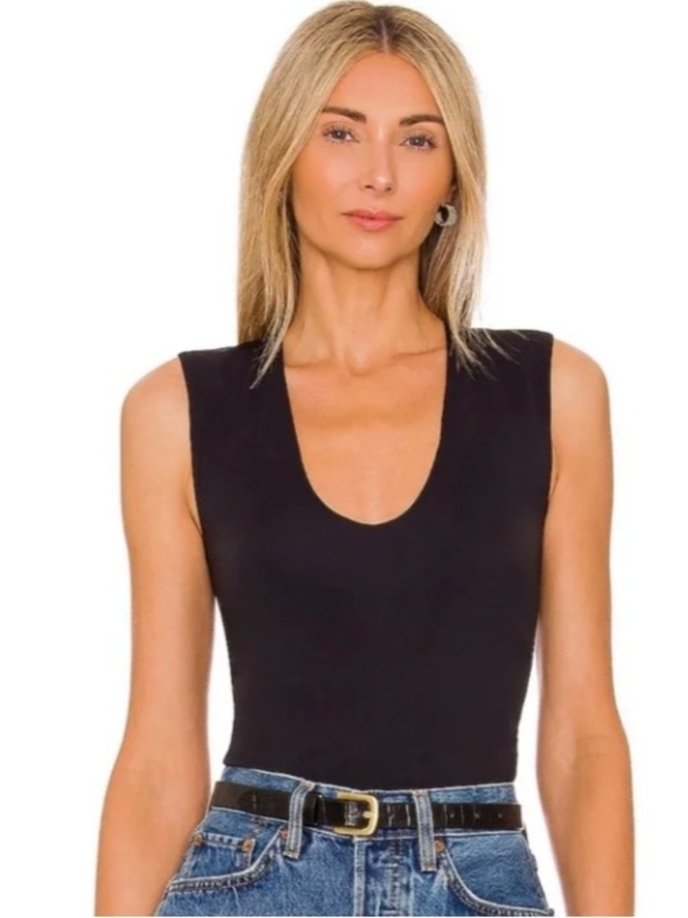 Free People Second Skin Scoop Neck Sleeveless Top